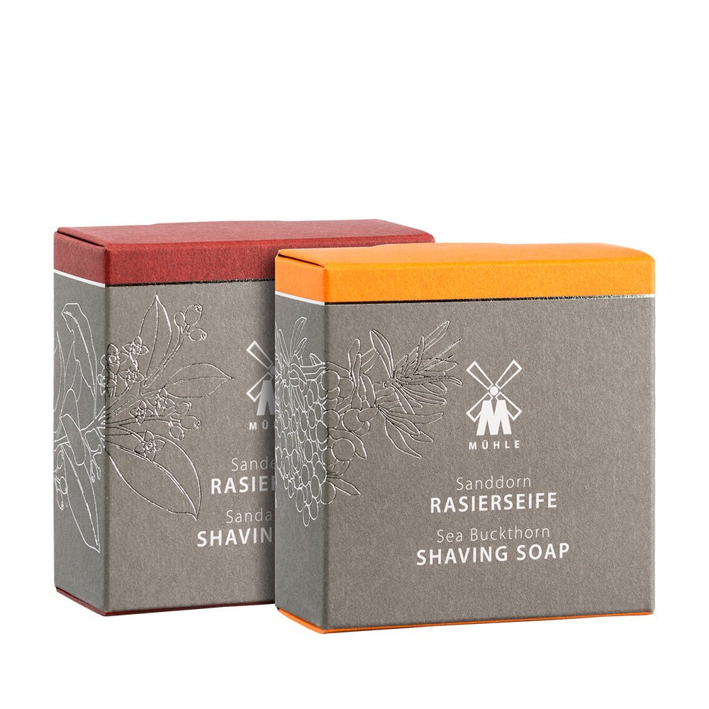 MÜHLE Duo Harde scheerzeep Sea Buckthorn en Sandalwood