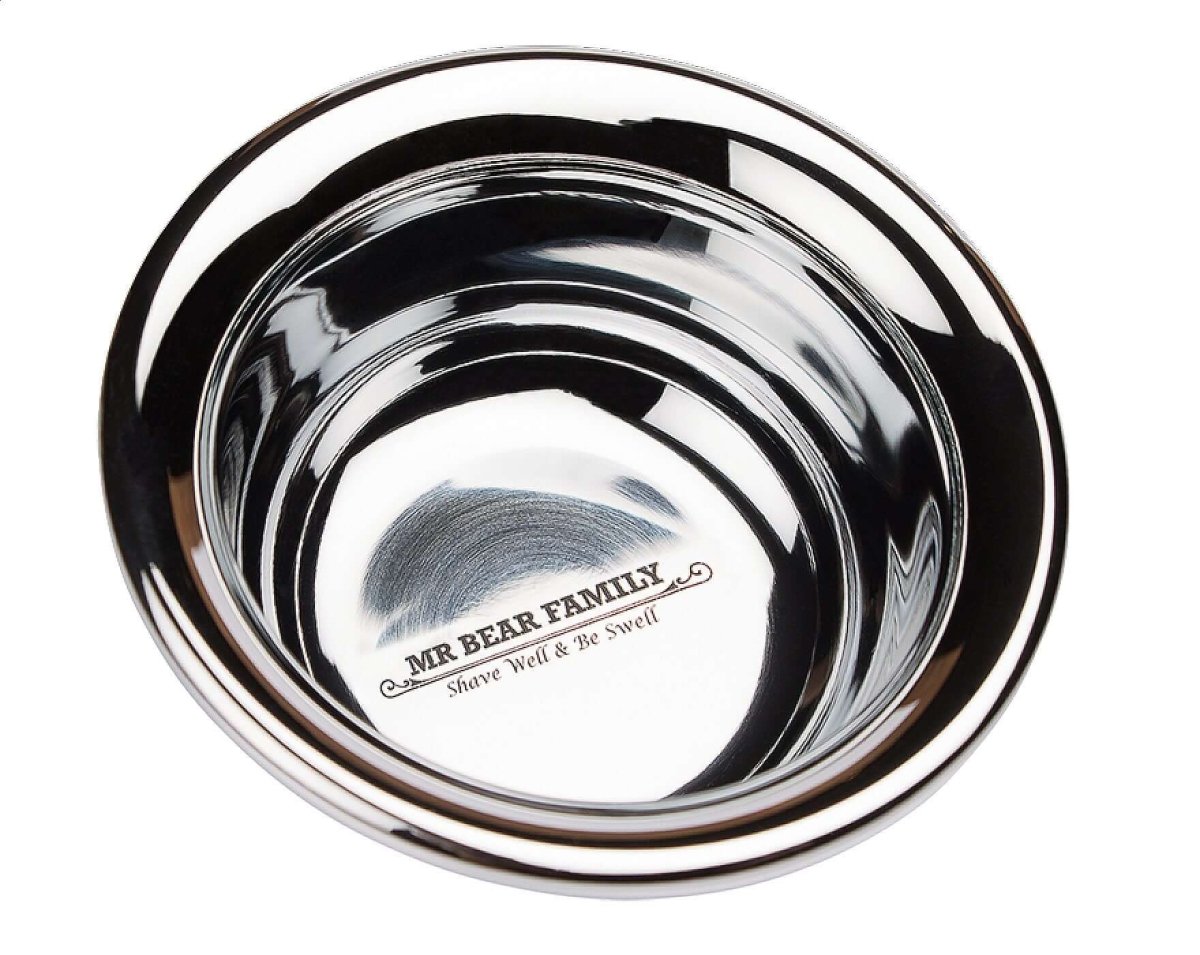 Mr Bear Family Shaving Bowl Stainless Steel - Baard en Co - Scheerkom - 7350084610941