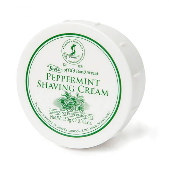 Taylor of Old Bond street Pepermint scheercrème 150gram - Baard en Co - Scheerzeep - 696770010181